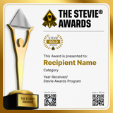 Gold Stevie® Award e-Certificate - NEW!