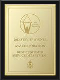 2013 Gold Stevie Black Wood Plaque