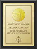 2014 Gold Stevie Black Wood Plaque