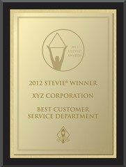 2012 Gold Stevie Black Wood Plaque