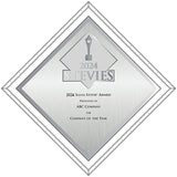 Silver Stevie Clear Plexi Plaque- Diamond
