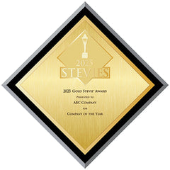 Gold Stevie Black Plexi Plaque- Diamond