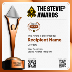 Bronze Stevie® Award e-Certificate - NEW!