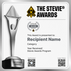 Silver Stevie® Award e-Certificate - NEW!