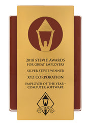 Gold Stevie Silhouette Wall Plaque for 2021 Middle East & North Africa Stevie Award Winners