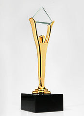 Gold Stevie Award Trophy for 2024 German Stevie Award Winners