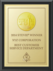 2014 Gold Stevie Black Wood Plaque