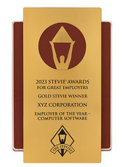Gold Stevie Silhouette Wall Plaque for 2024 German Stevie Award Winners